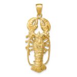 14K Large 3-D Lobster Pendant