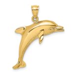 14K Polished Jumping Dolphin Charm