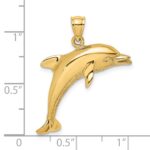 14K Polished Jumping Dolphin Charm - Image 3