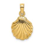 14K Polished Scallop Shell Charm