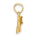14K 2-D Textured Speed Boat Charm - Image 2