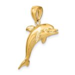 14K 3-D Polished and Textured Jumping Dolphin Charm - Image 5