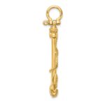 14K 3-D Large Anchor with Rope Charm - Image 2