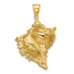 14K Large Textured 2-D Conch Shell Charm - Image 4