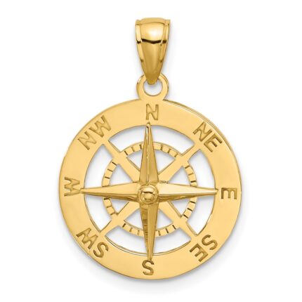 14K Nautical Compass Charm