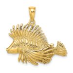 14K 2-D Polished and Textured Lion Fish Charm