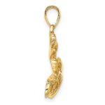 14K 2-D Polished and Textured Lion Fish Charm - Image 2