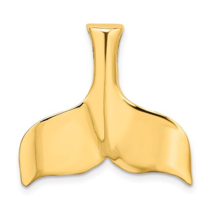 14K 3-D Polished Whale Tail Omega Slide