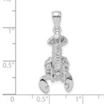 14K White Gold Lobster with Moveable Claws Pendant - Image 3