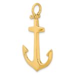 14K 3-D Polished Large Anchor Charm - Image 5