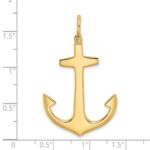 14K 3-D Polished Large Anchor Charm - Image 3