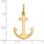 14K 3-D Polished Anchor Charm - Image 2
