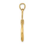 14K 3-D Large Fish Hook with Rope Charm - Image 2