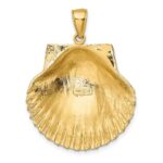 14K Large 3-D Textured Scallop Shell Charm - Image 4