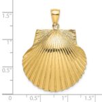 14K Large 3-D Textured Scallop Shell Charm - Image 3