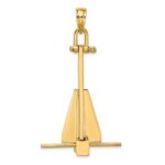 14K Large 3-D Fluke-Style Anchor with Moveable Fins Pendant - Image 4