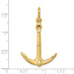 14K 3-D Polished Anchor 2-Piece and Moveable Charm - Image 5