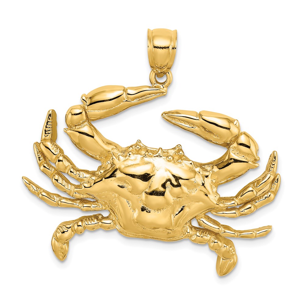 K7910.jpg 14K Large Blue Crab Charm - Image 1