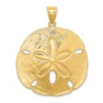 14K Large Polished Sand Dollar Pendant