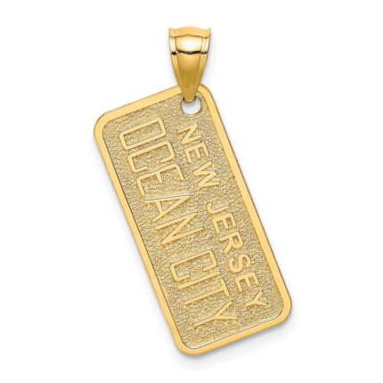 14K Textured NEW JERSEY OCEAN CITY  License Plate Charm