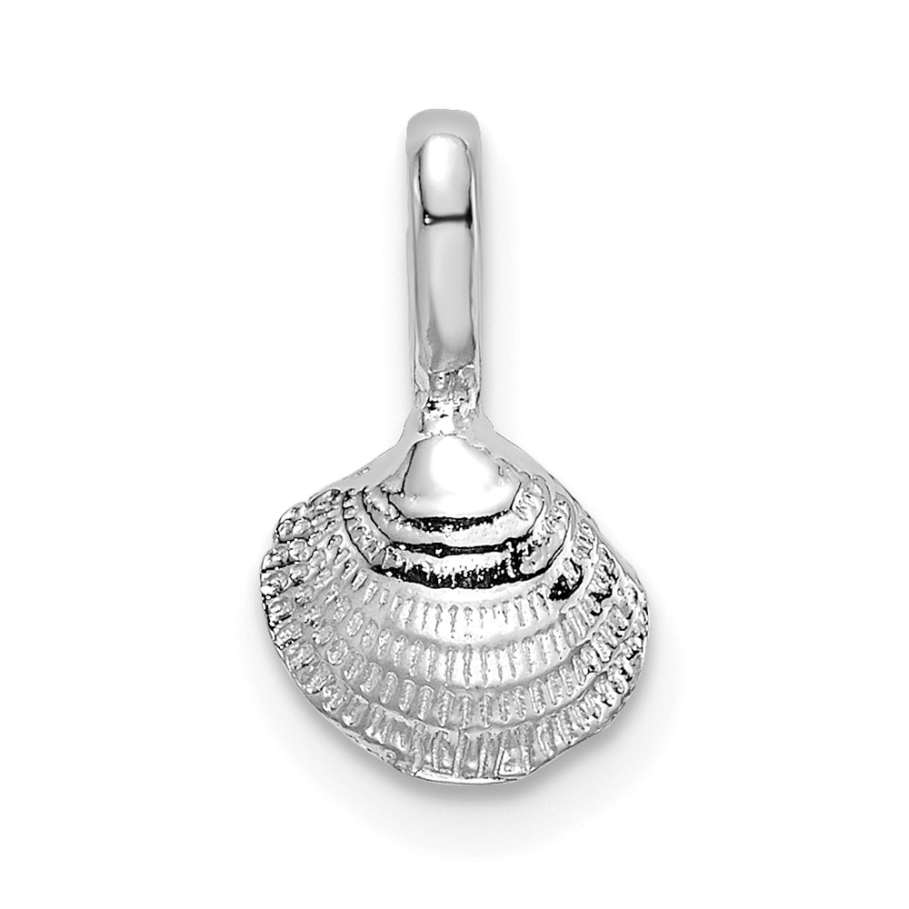 K7940W.jpg 14K White Gold Mini Clam Shell Charm - Image 1