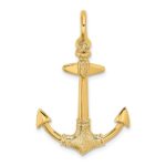 14K 3-D Textured Anchor Charm