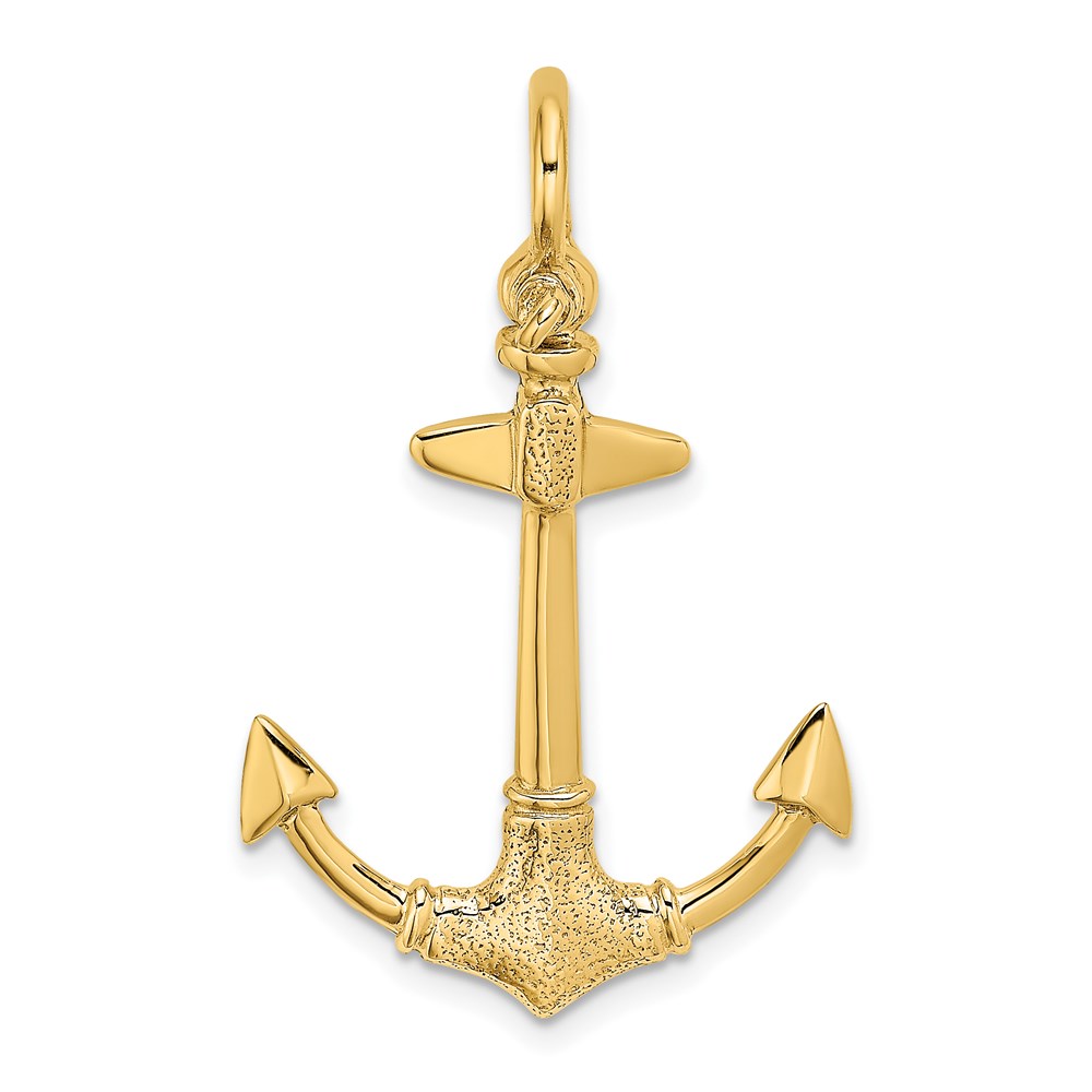 K7946.jpg 14K 3-D Textured Anchor Charm - Image 1