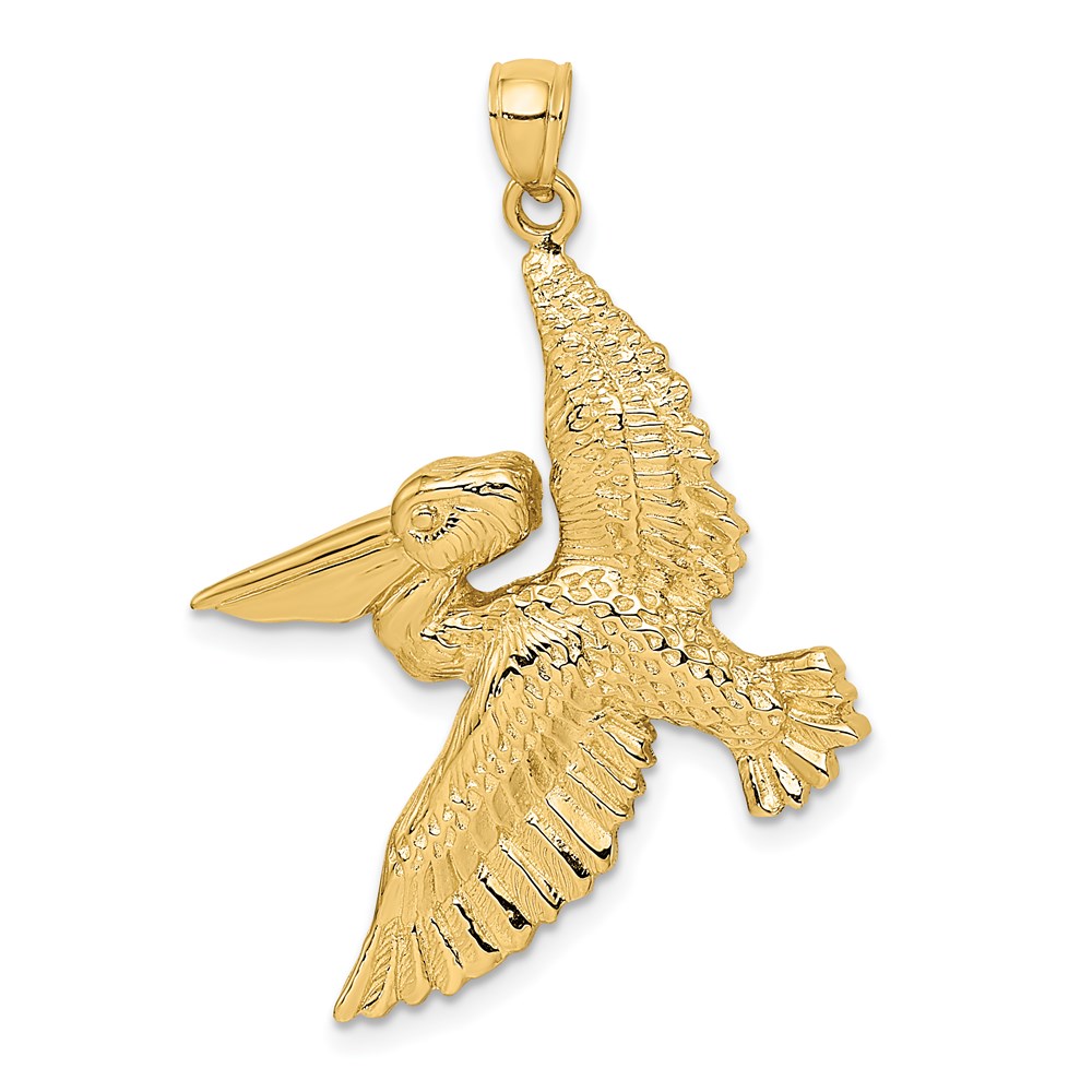 K7948.jpg 14K Flying Pelican Charm - Image 1