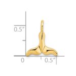 14K Polished Mini Whale Tail Charm - Image 3