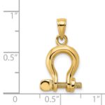 14K 3-D Medium Shackle Link with Moveable Screw Charm - Image 3