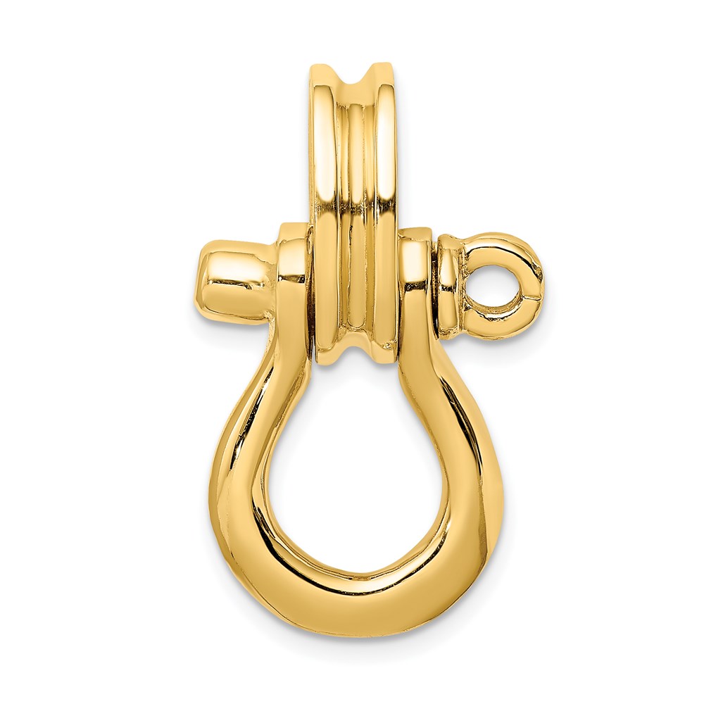 K7980.jpg 14K 3-D Large Shackle Link with Pulley Bail Charm - Image 1