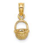 14K 3-D Mini Basket Charm - Image 4