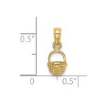 14K 3-D Mini Basket Charm - Image 3
