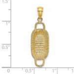 14K 3-D 2 Handles Rectangular Basket Charm - Image 3