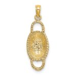14K 3-D 2 Handles Oval Basket Charm