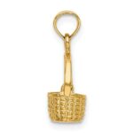 14K 3-D Moveable Handle Basket Charm - Image 2