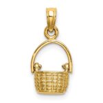 14K 3-D Moveable Handle Basket Charm - Image 4