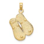 14K Textured Strap Double Flip-Flop Charm - Image 4