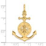 14K 3-D Small Anchor with Nautical Compass Charm - Image 3