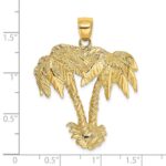 14K Large 2-D Double Palm Trees Charm - Image 3