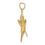 14K Large 3-D Polished  and Satin Blue Marlin Charm - Image 2