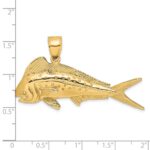 14K 3-D Female Dorado (Mahi-Mahi) Charm - Image 3