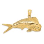 14K Large 3-D Male Dorado (Mahi-Mahi) Charm - Image 4