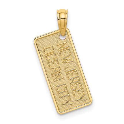 14K Texture Small NEW JERSEY OCEAN CITY License Plate Charm
