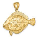 14K Large 3-D Flounder Fish Charm - Image 5
