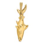 14K 3-D Hammerhead Shark with Rope Bail Charm - Image 5