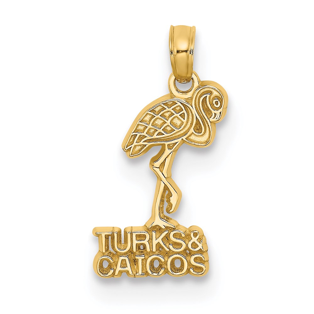 K8032.jpg 14K TURKS AND CAICOS Flamingo Charm - Image 1
