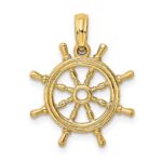 14K 3-D Ships Wheel Charm - Image 4
