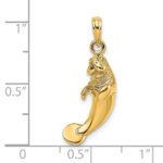 14K 3-D Polished Manatee Charm - Image 3