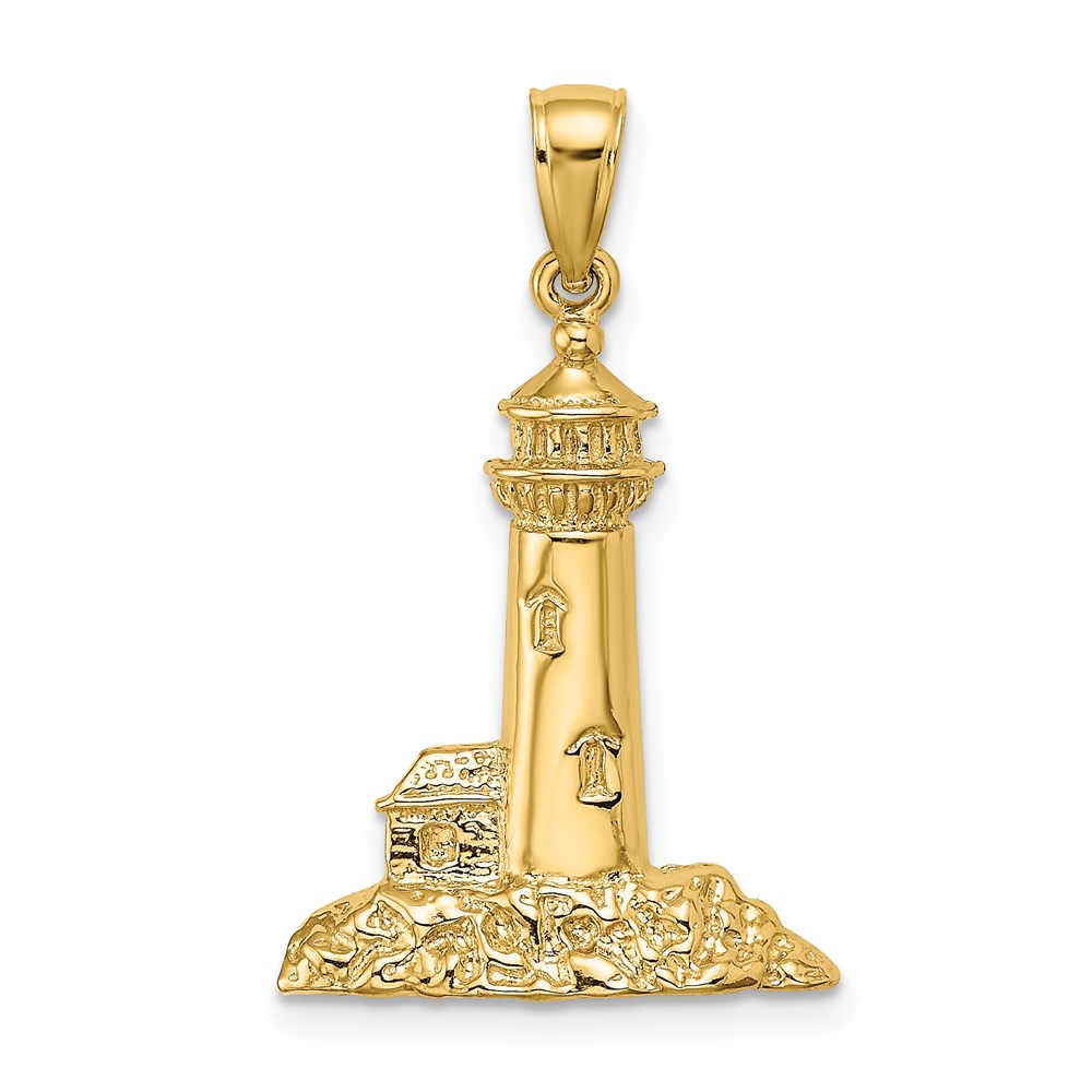 K8051.jpg 14K Polished Lighthouse Charm - Image 1